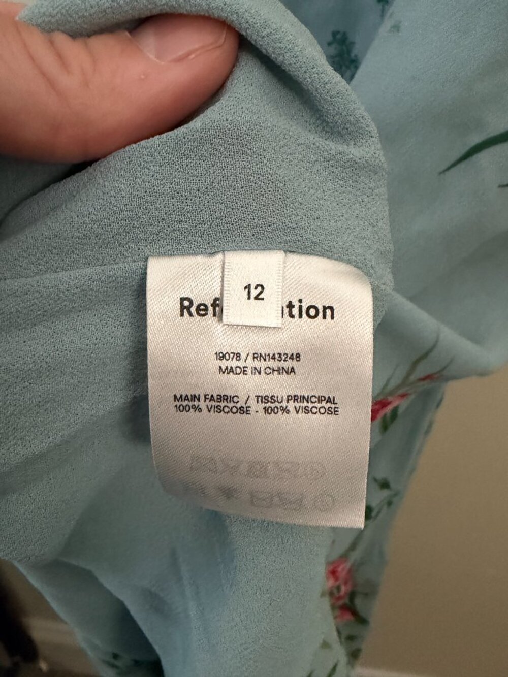 BNWT REFORMATION NIKITA BLUE FLORAL SUMMER DRESS 12 - Picture 10 of 13